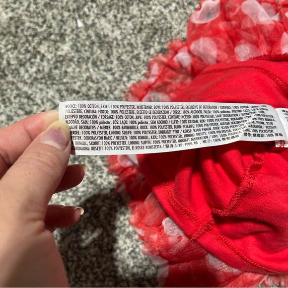 Disney Baby Minnie Mouse 0-3 Months Red Tutu Ruffle Dress Cotton One Piece - Picture 6 of 9